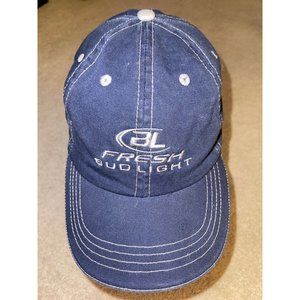 BUD LIGHT BL Navy Blue Hat Cap Fresh Bud Light - 6 panel hat - OSFA Adjustable